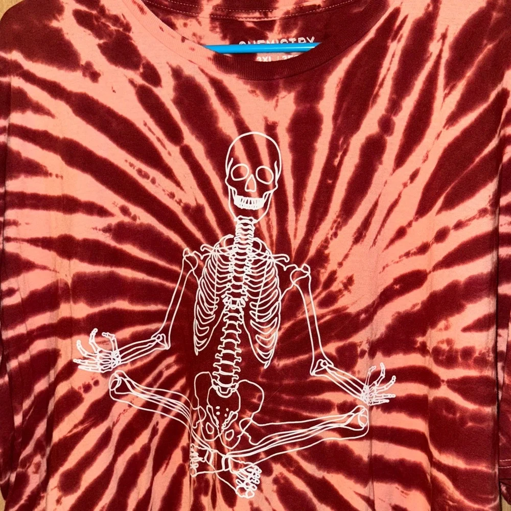 Chemistry Red Tie-Dye Skeleton Graphic Tee - Picture 1 of 3